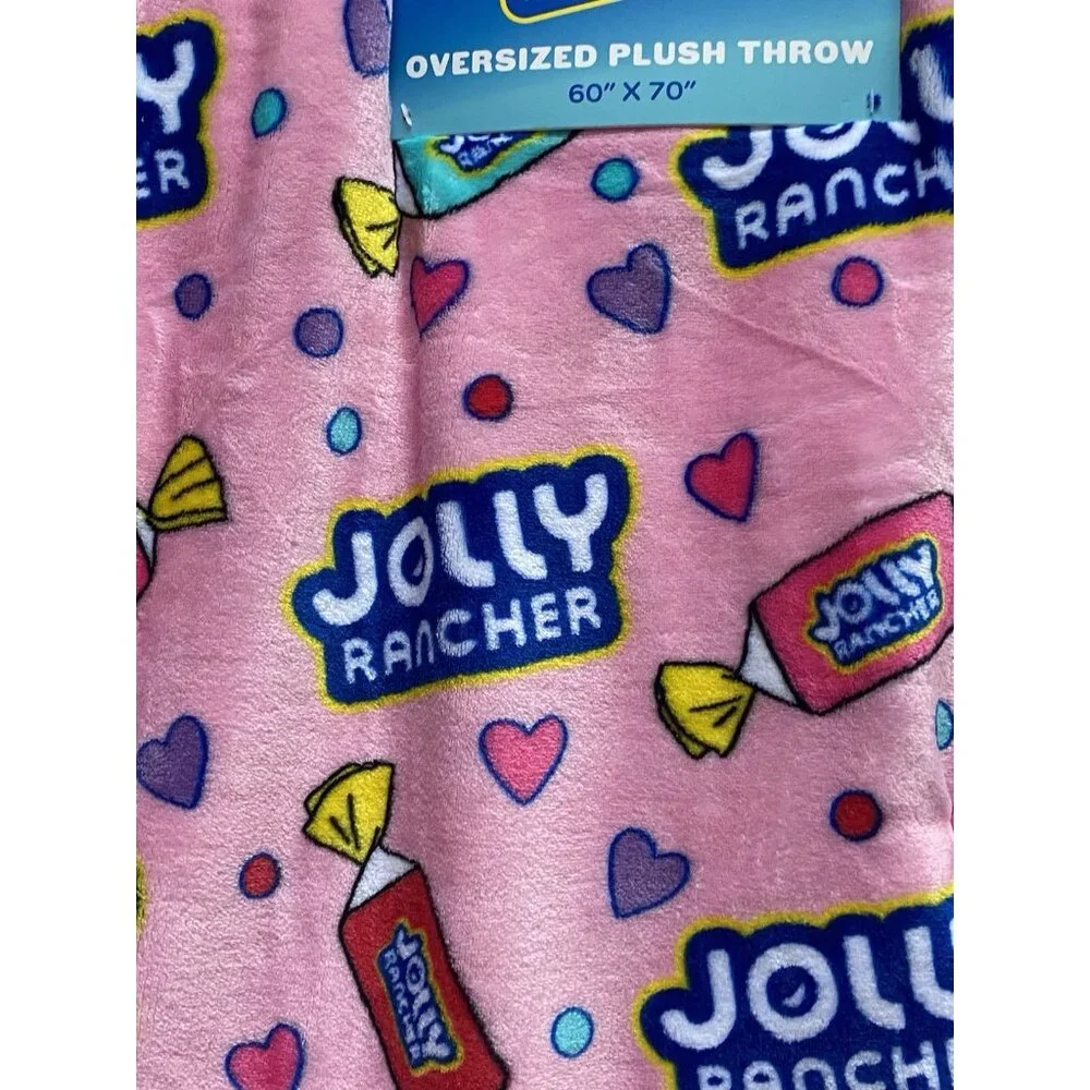 Jolly Rancher Hard Candy Oversized Soft Plush Throw Blanket‎ 60” X 70” Pink NEW